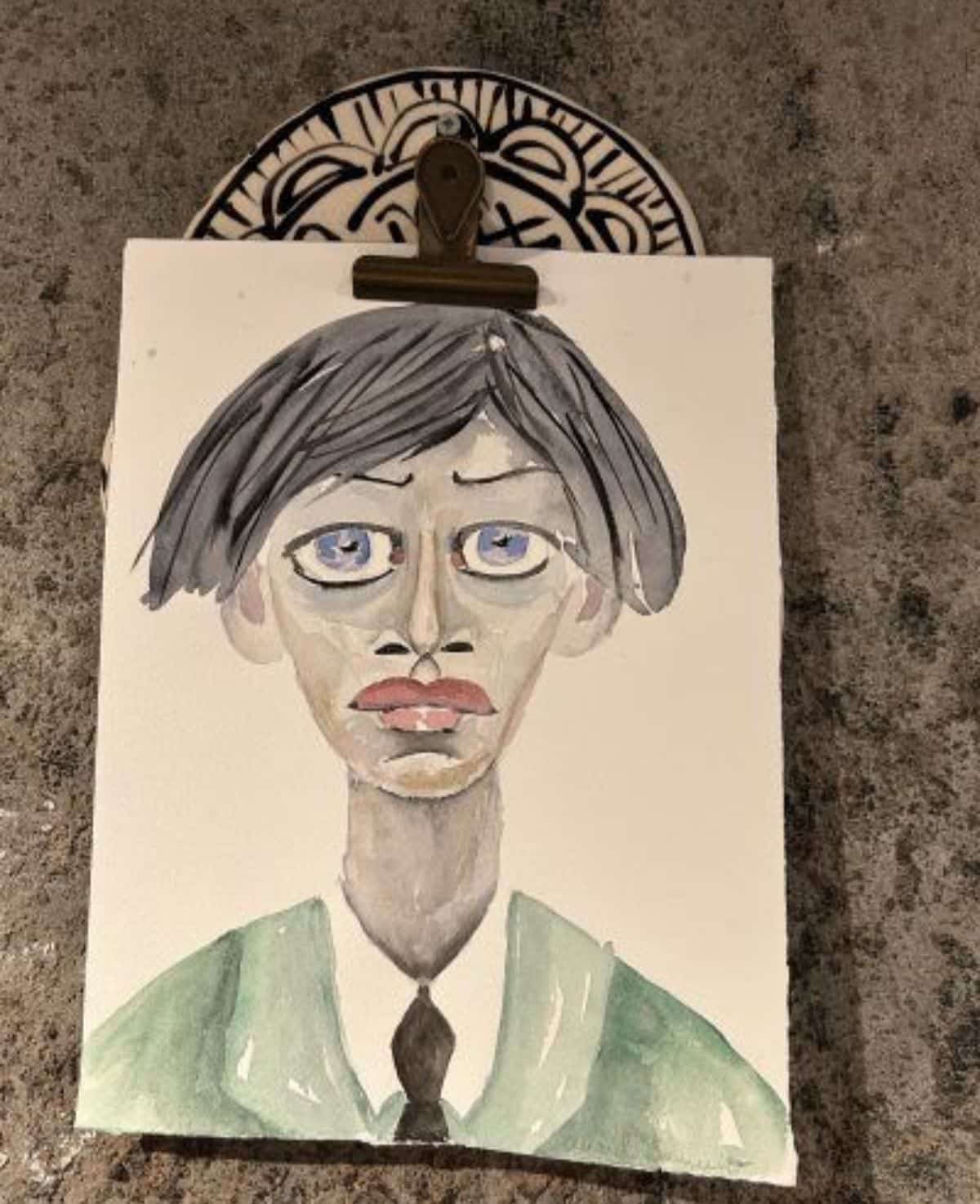 hombre de mirada perdida